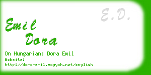 emil dora business card